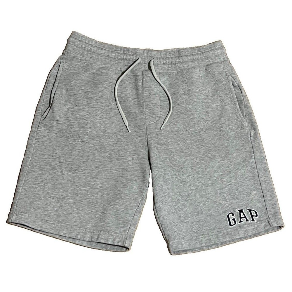 Vintage GAP Shorts Soft Fleece Heather Grey Embroidered Logo Men’s Small Y2K